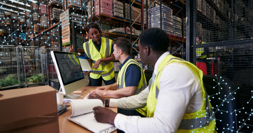 service supply chain workers in a warehouse