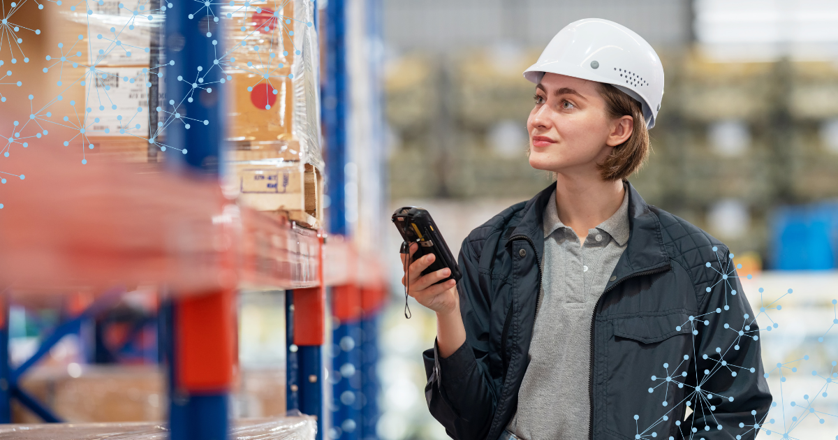 Customer in warehouse that is happy to find they have inventory