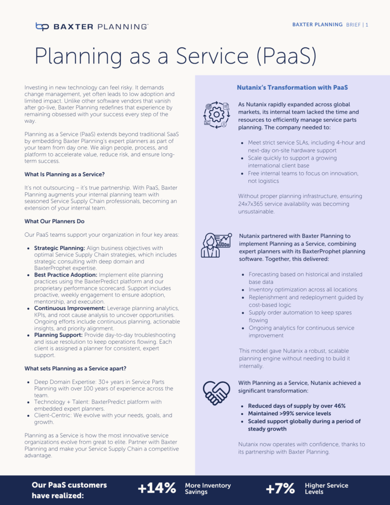 Planning as a Service solution brief page 1